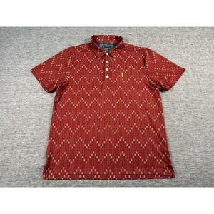 William Murray Polo Shirt Mens Large Red Beer Mugs Bottles Golf Performance